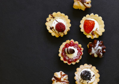 Mini dessert tarts sweet pastries for the holiday